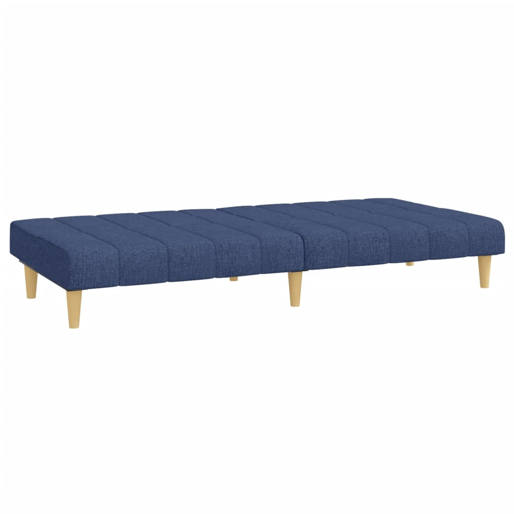 Canapé lit 2 places tissu bleu
