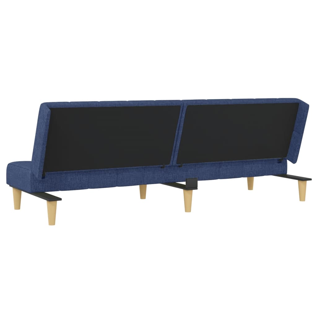 Canapé lit 2 places tissu bleu
