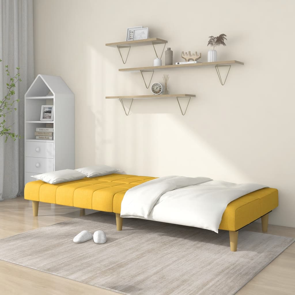 Canapé lit 2 places tissu jaune