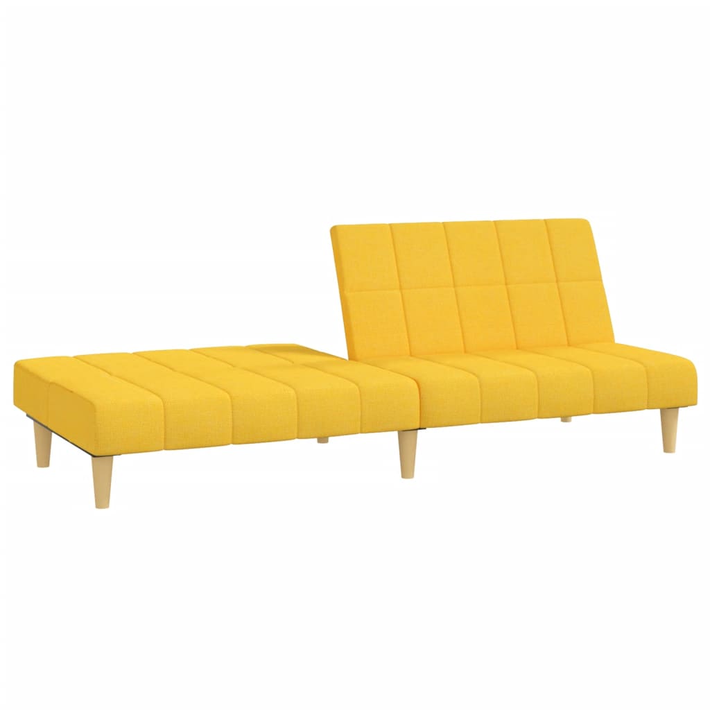 Canapé lit 2 places tissu jaune