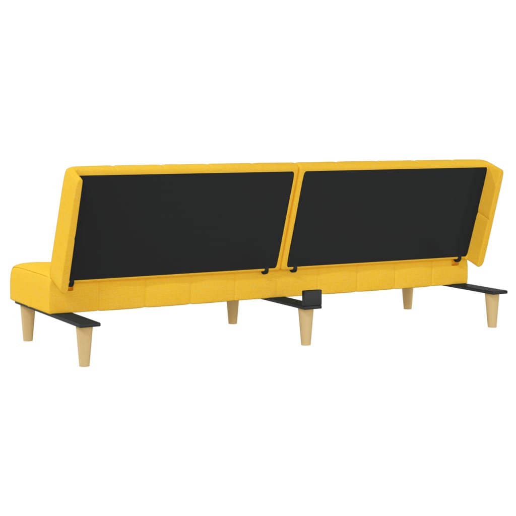 Canapé lit 2 places tissu jaune