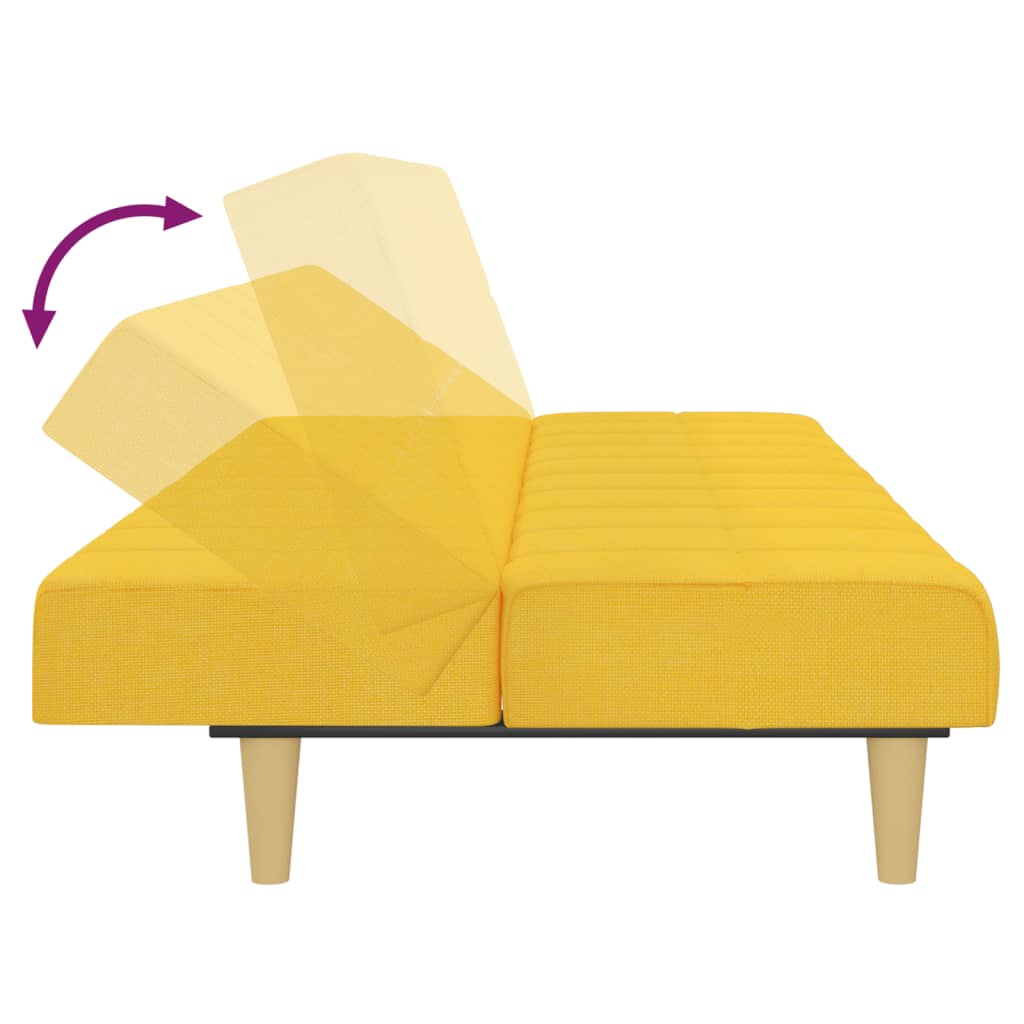 Canapé lit 2 places tissu jaune