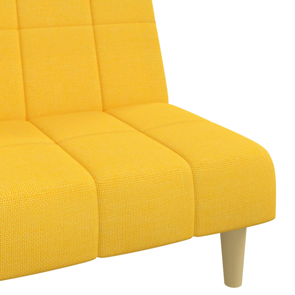 Canapé lit 2 places tissu jaune