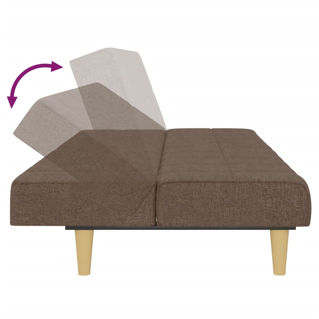 Canapé lit 2 places tissu taupe