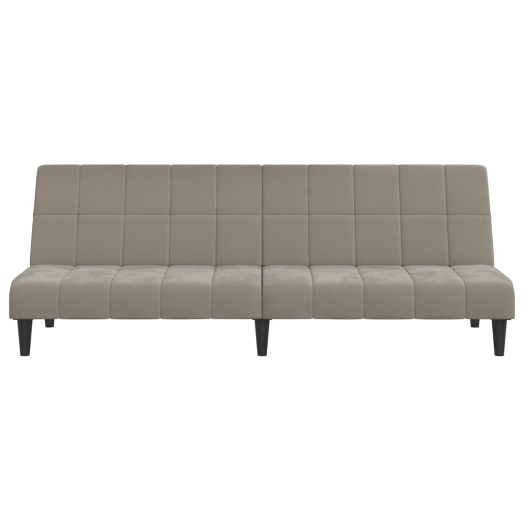 Sofa Bed 2-Seater Light Gray Velvet