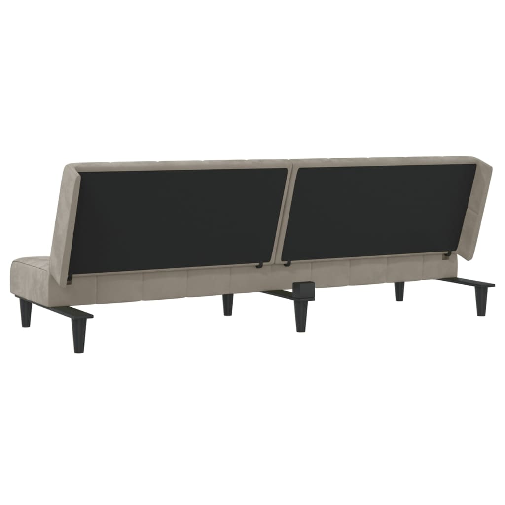 Sofa Bed 2-Seater Light Gray Velvet