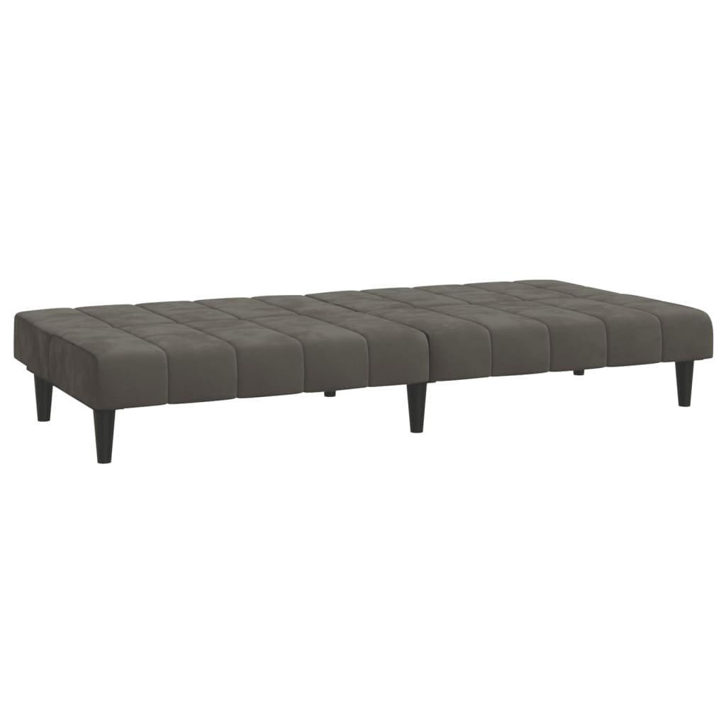 Canapé lit 2 places velours gris foncé