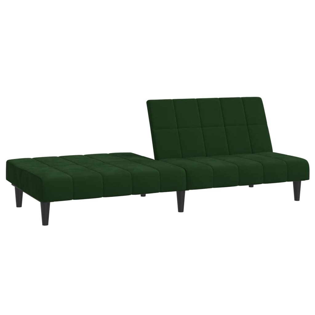 Canapé lit 2 places velours vert foncé