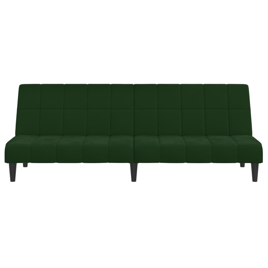 Canapé lit 2 places velours vert foncé