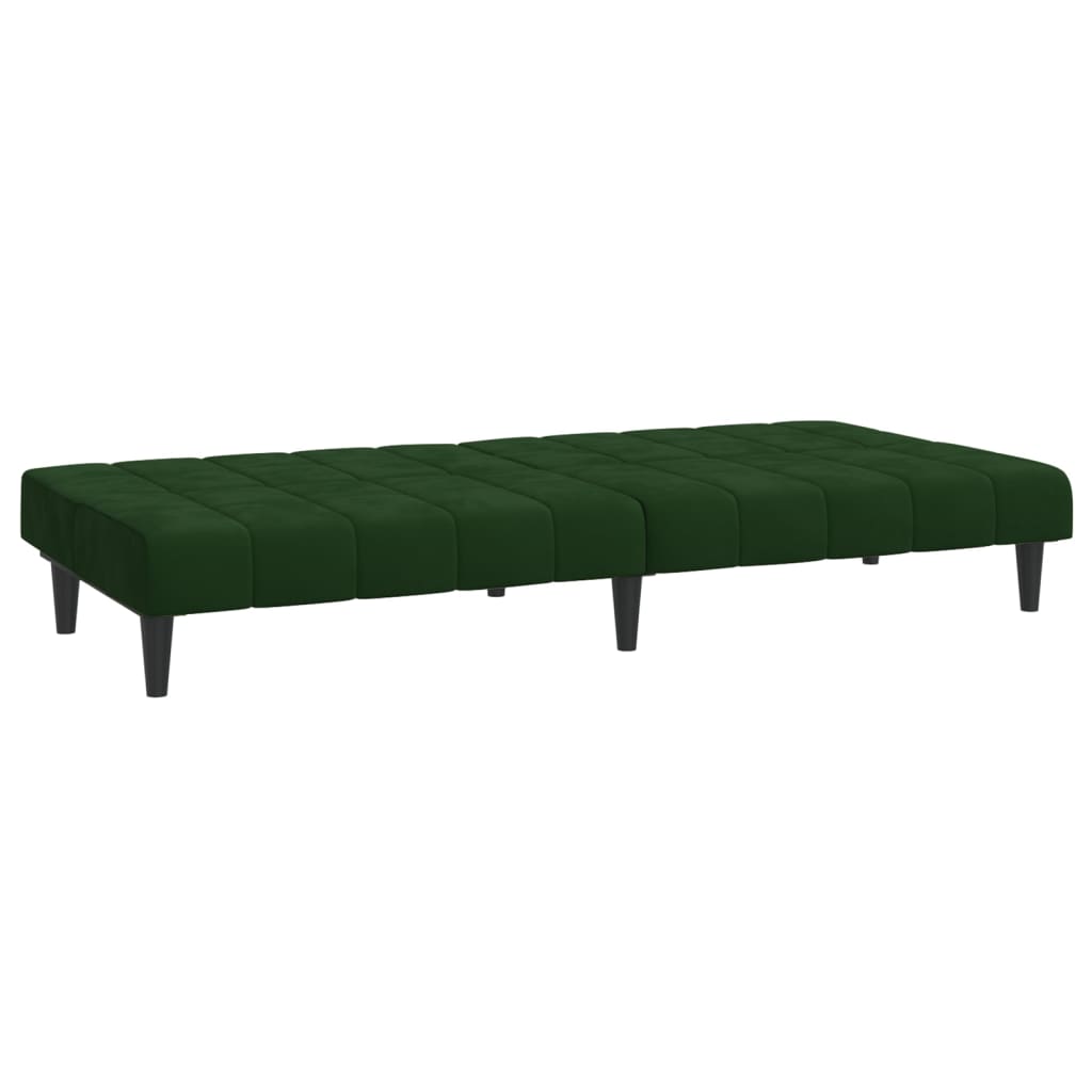Canapé lit 2 places velours vert foncé