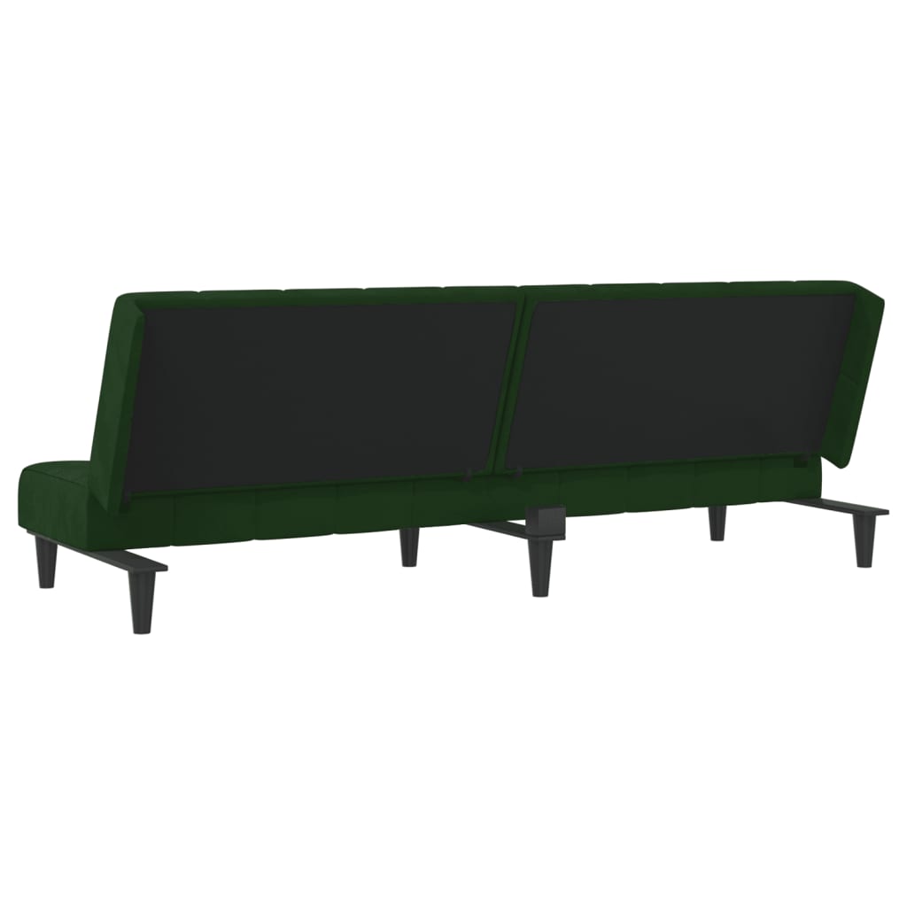 Canapé lit 2 places velours vert foncé