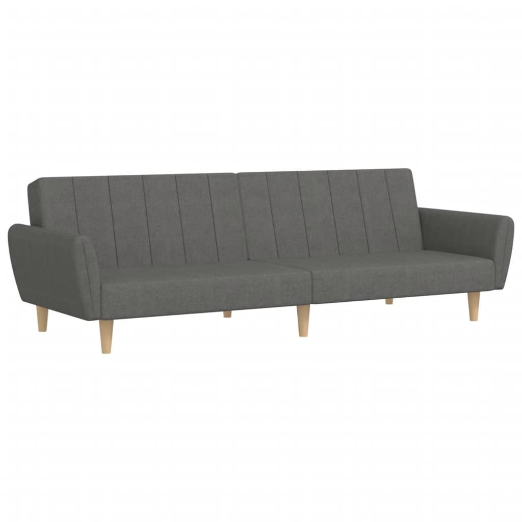 Canapé lit 2 places tissu gris clair