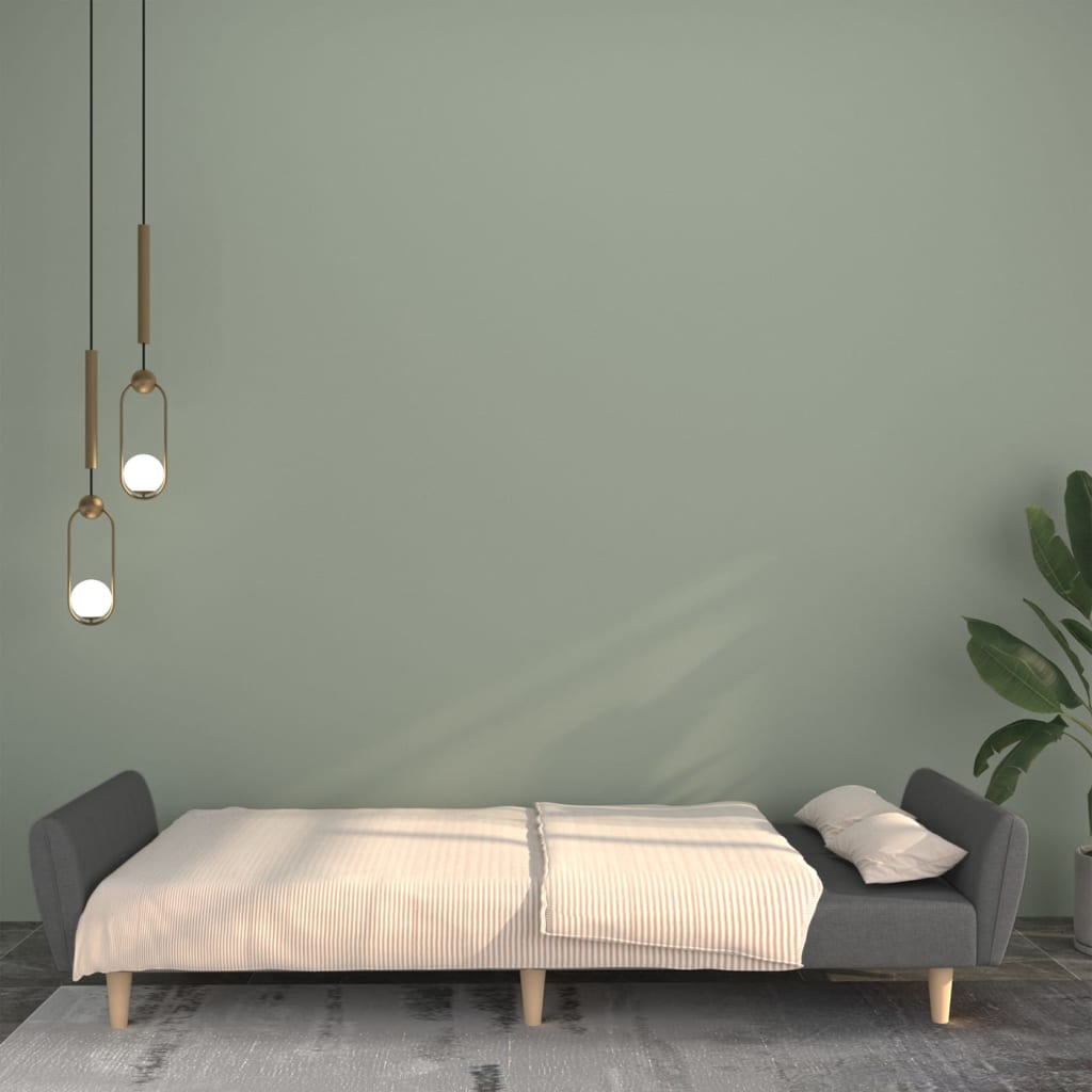 Canapé lit 2 places tissu gris clair