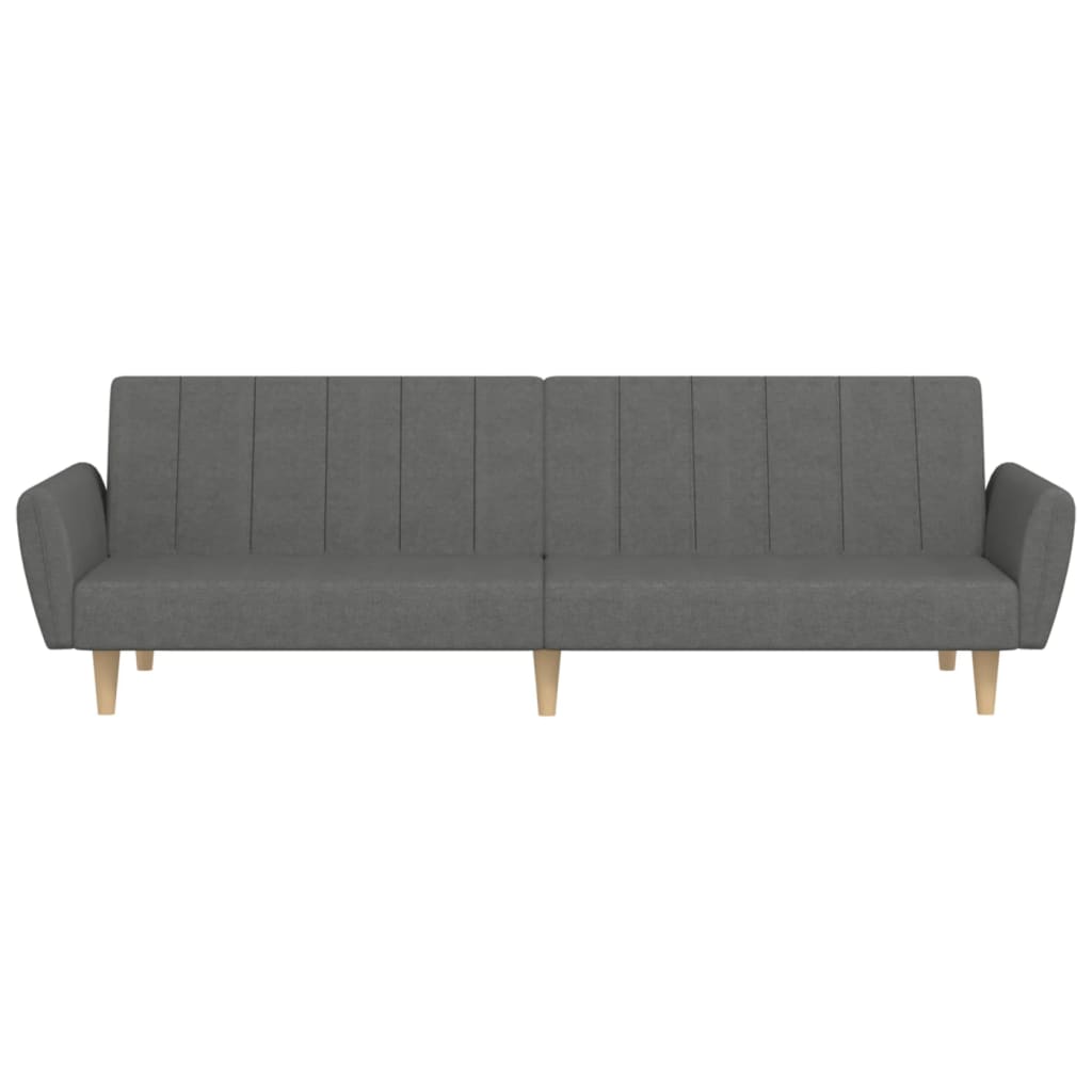 Canapé lit 2 places tissu gris clair