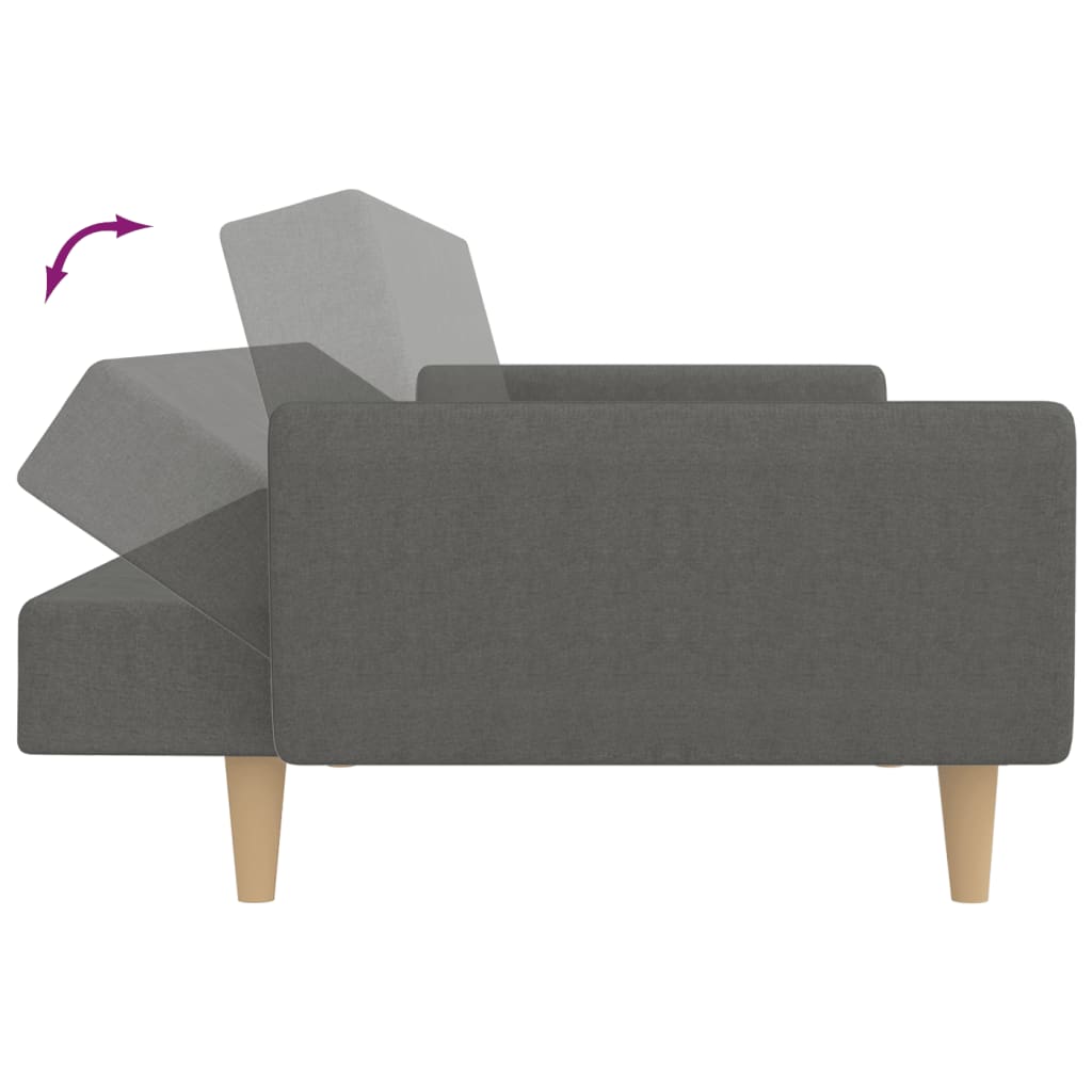 Canapé lit 2 places tissu gris clair