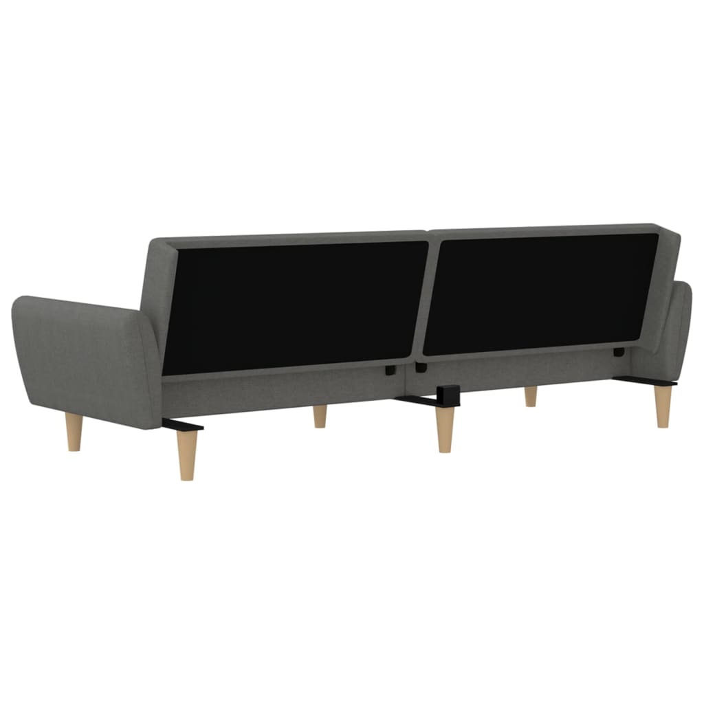 Canapé lit 2 places tissu gris clair