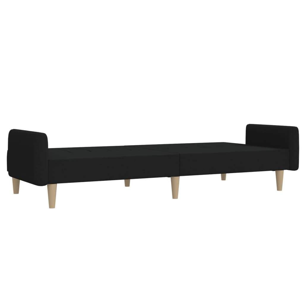 Canapé lit 2 places tissu noir