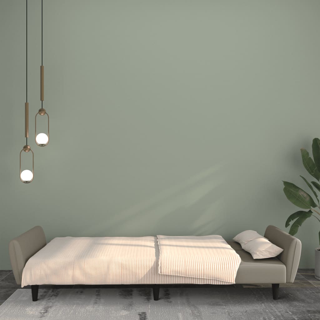 Canapé lit 2 places velours gris clair