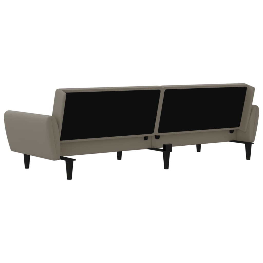 Canapé lit 2 places velours gris clair
