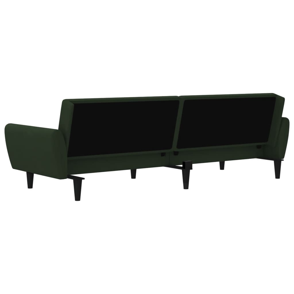 Canapé lit 2 places velours vert foncé