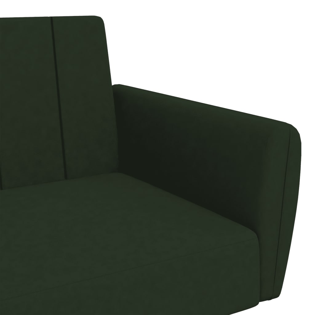 Canapé lit 2 places velours vert foncé