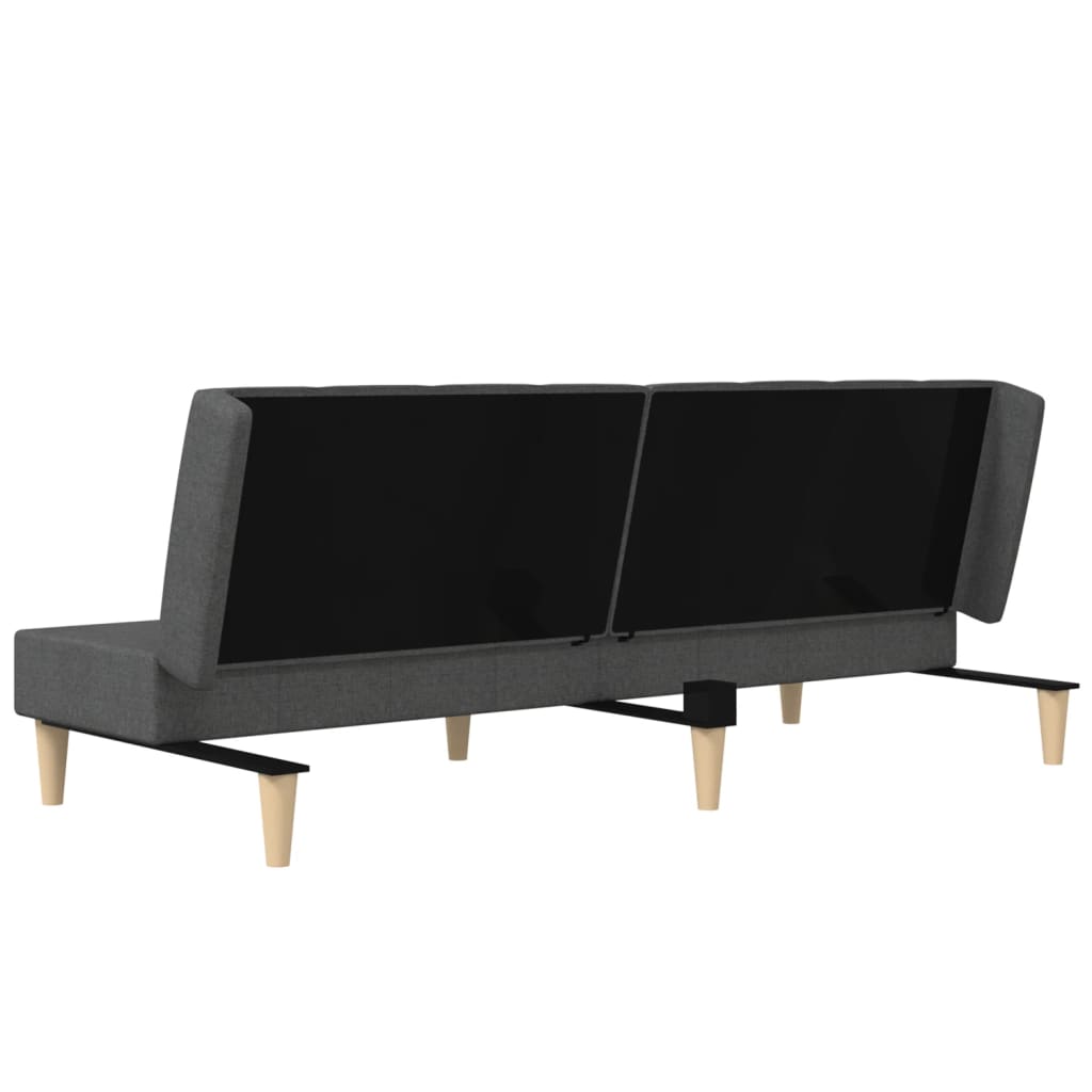 Canapé lit 2 places tissu gris foncé