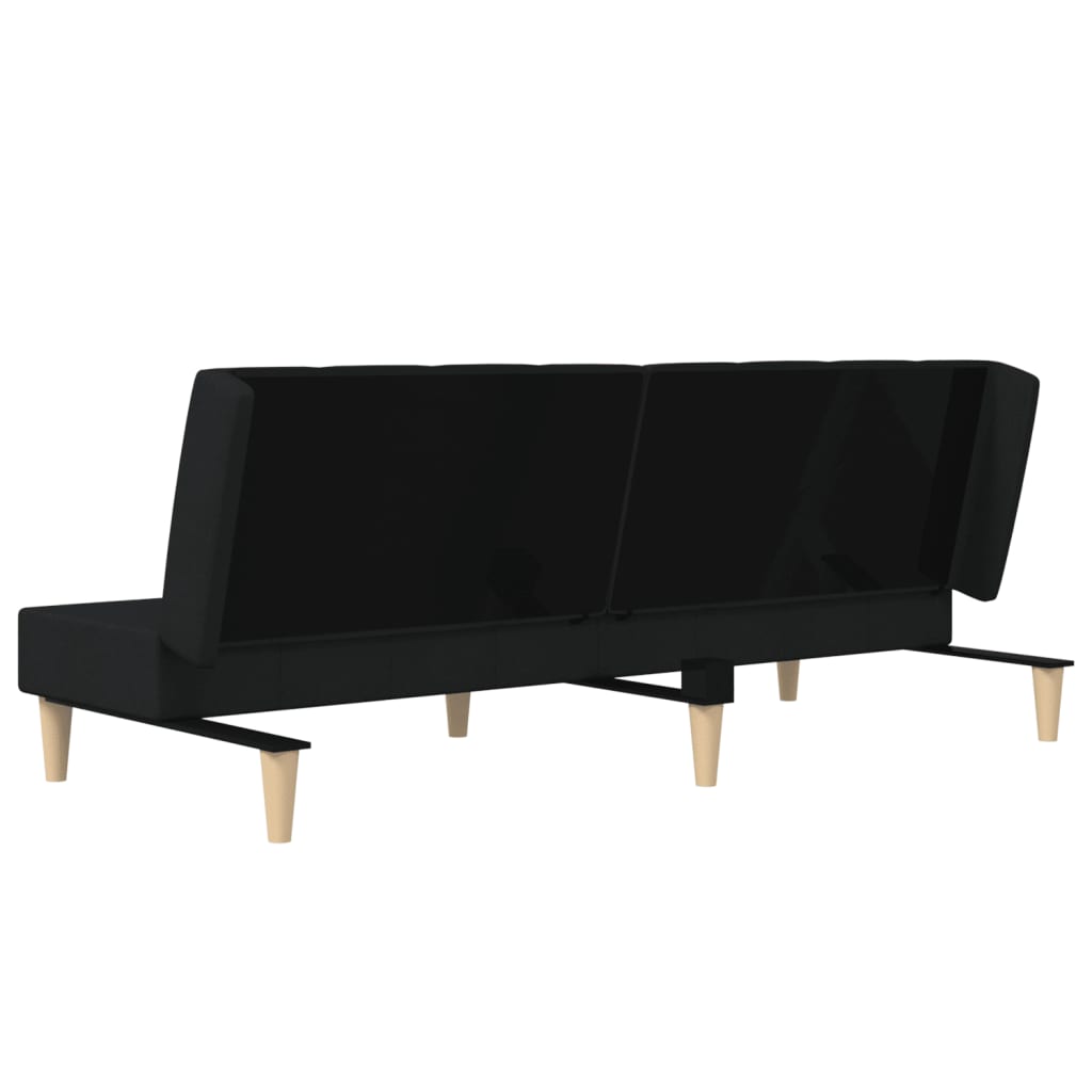 Canapé lit 2 places tissu noir
