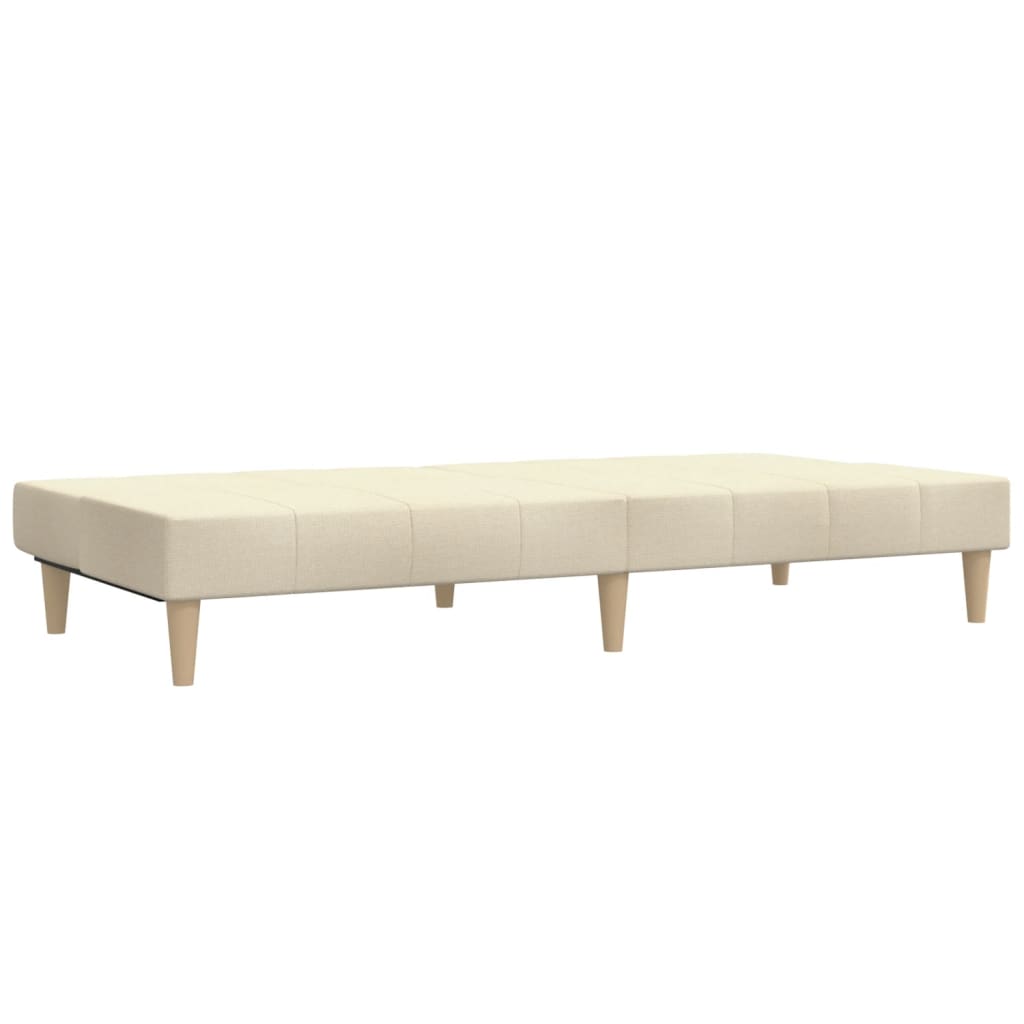 Canapé lit 2 places tissu crème