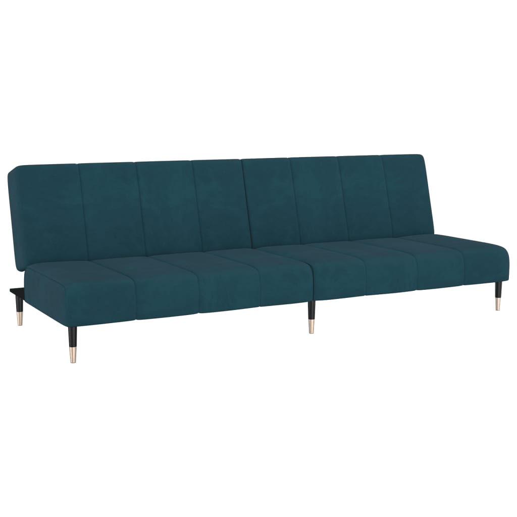 Sofa Bed 2-Seater Blue Velvet