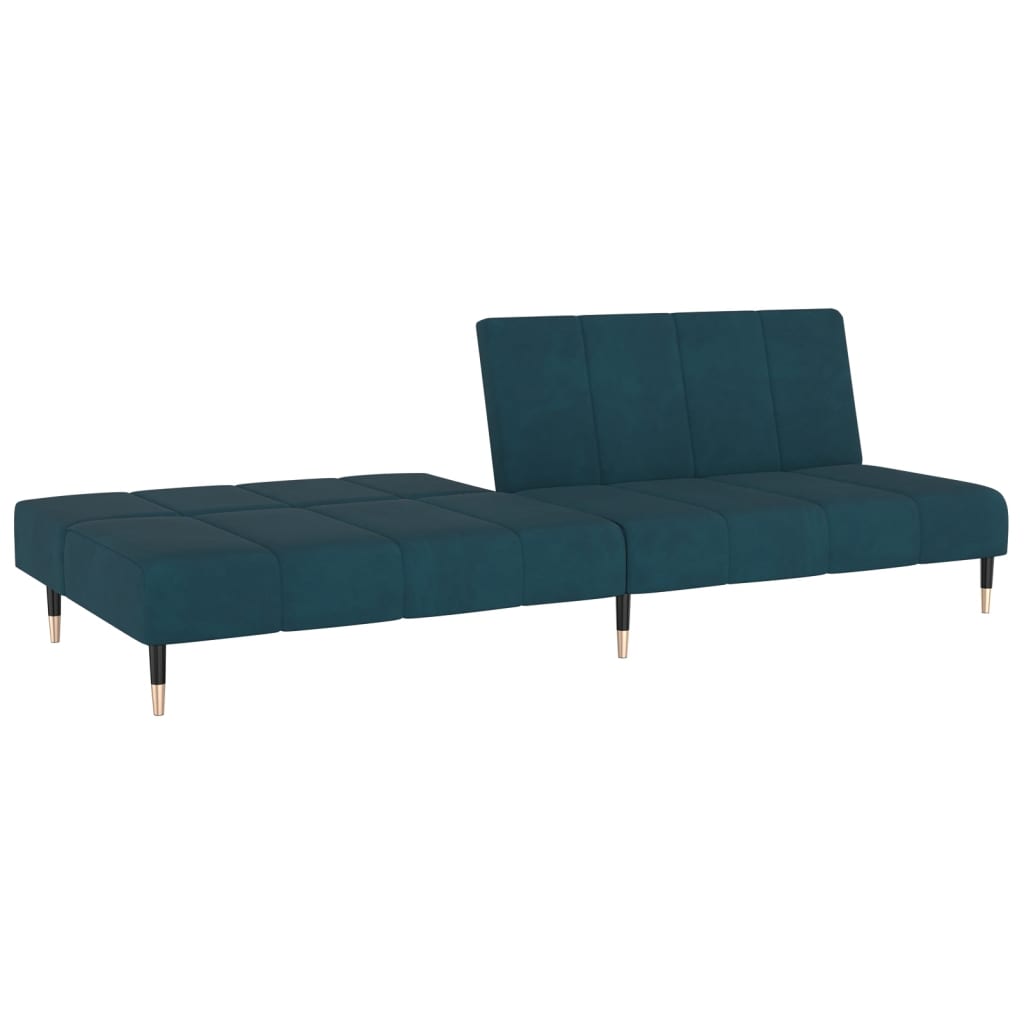 Sofa Bed 2-Seater Blue Velvet