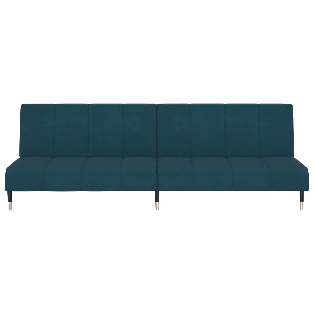 Sofa Bed 2-Seater Blue Velvet
