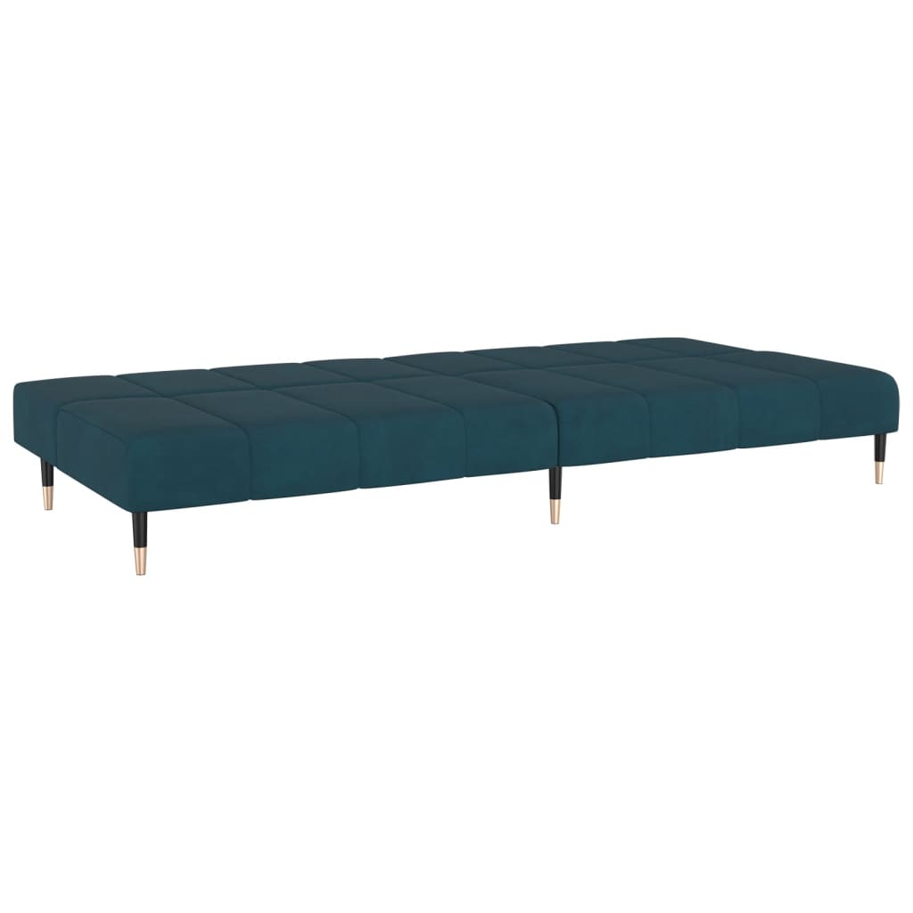 Sofa Bed 2-Seater Blue Velvet