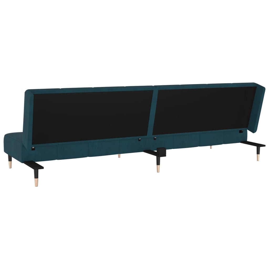 Sofa Bed 2-Seater Blue Velvet