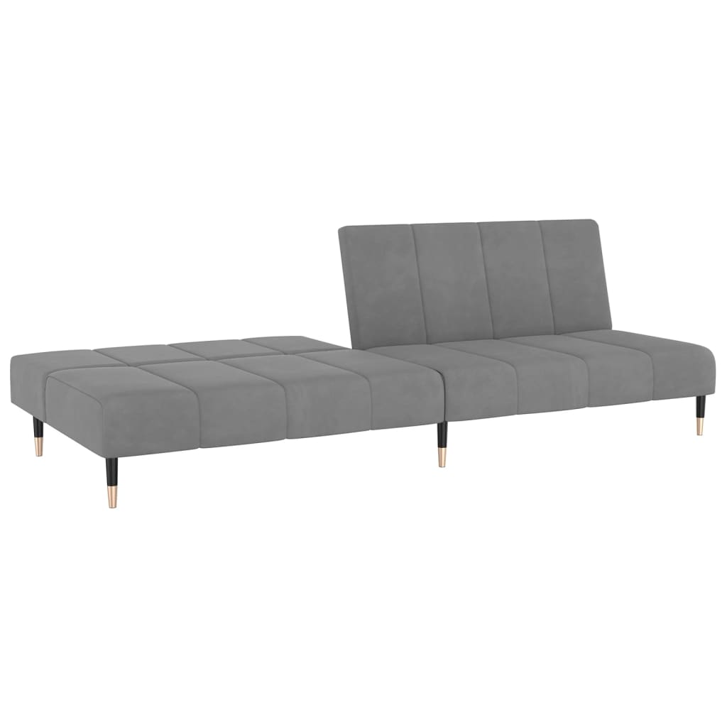Canapé lit 2 places velours gris clair