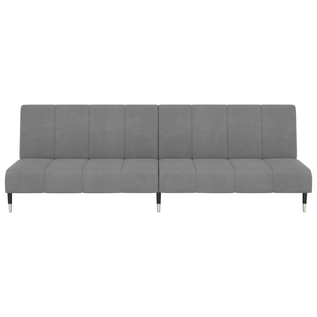 Canapé lit 2 places velours gris clair
