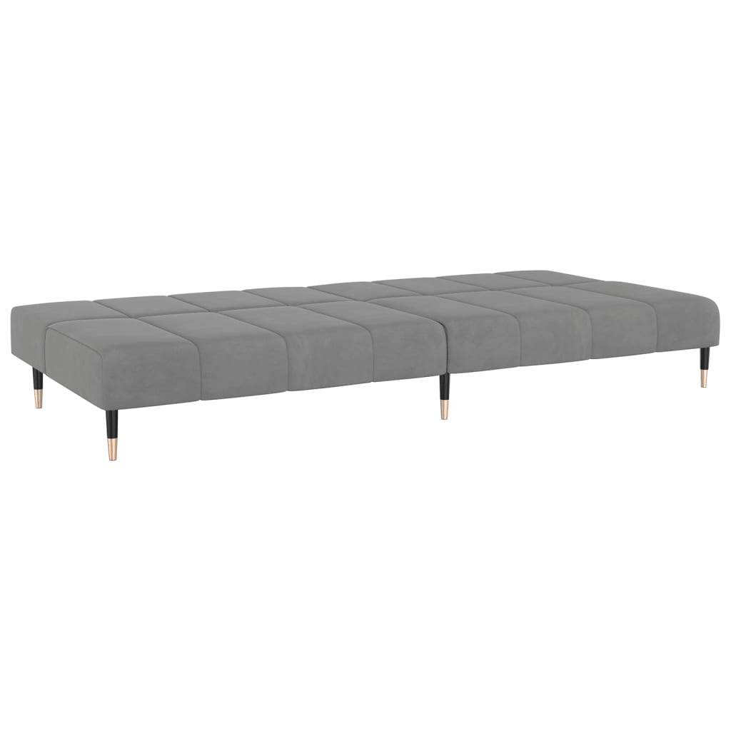 Canapé lit 2 places velours gris clair