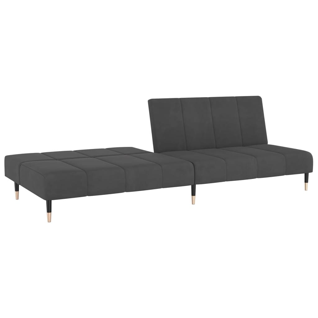 Canapé lit 2 places velours gris foncé