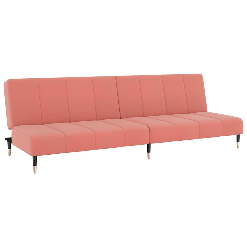 2-seater sofa bed pink velvet