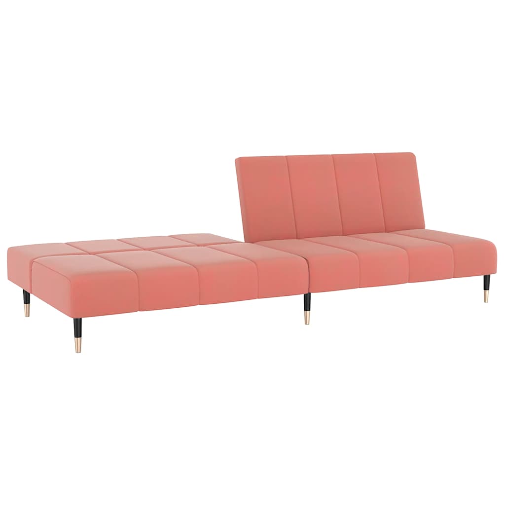 2-seater sofa bed pink velvet