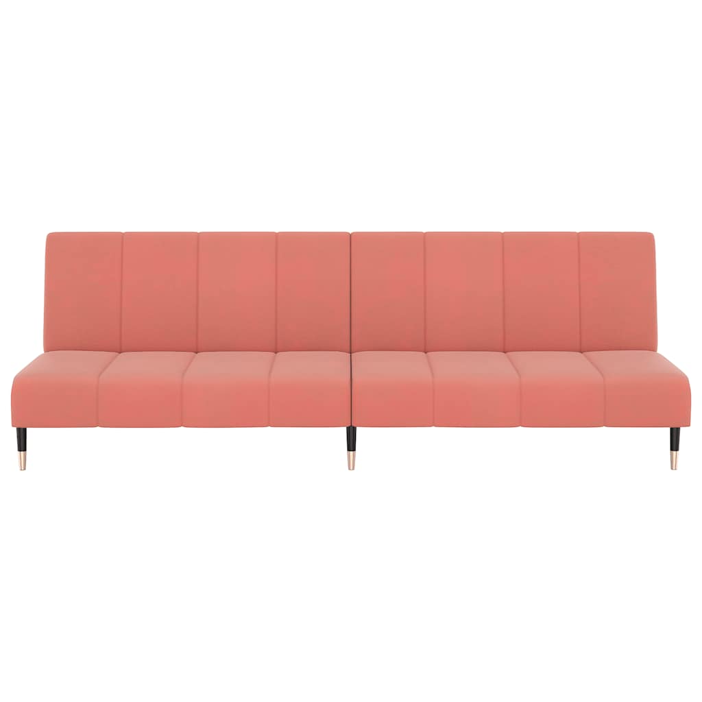 2-seater sofa bed pink velvet