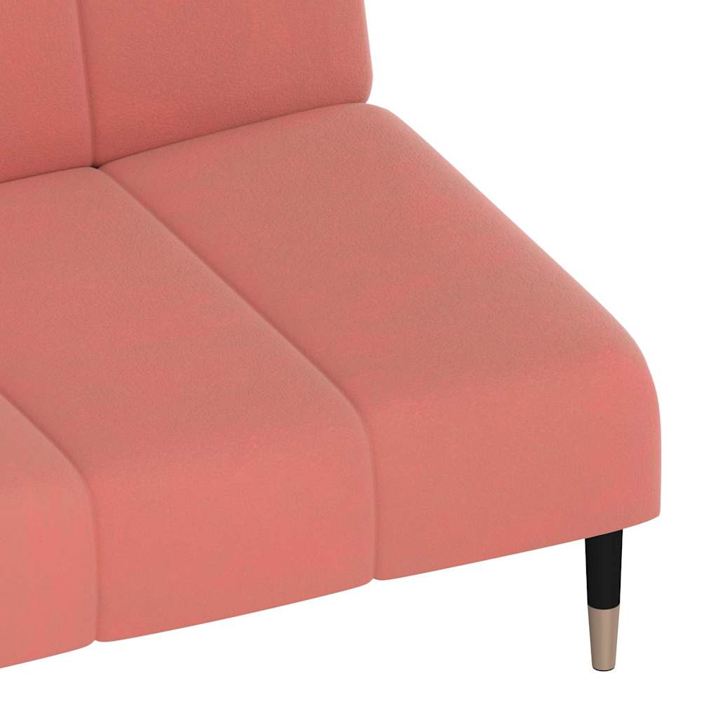 2-seater sofa bed pink velvet