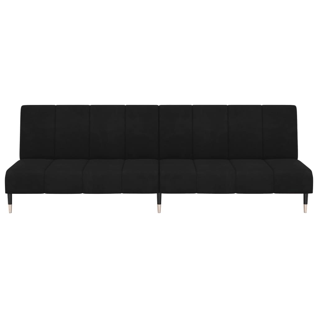 2-seater sofa bed in black velvet