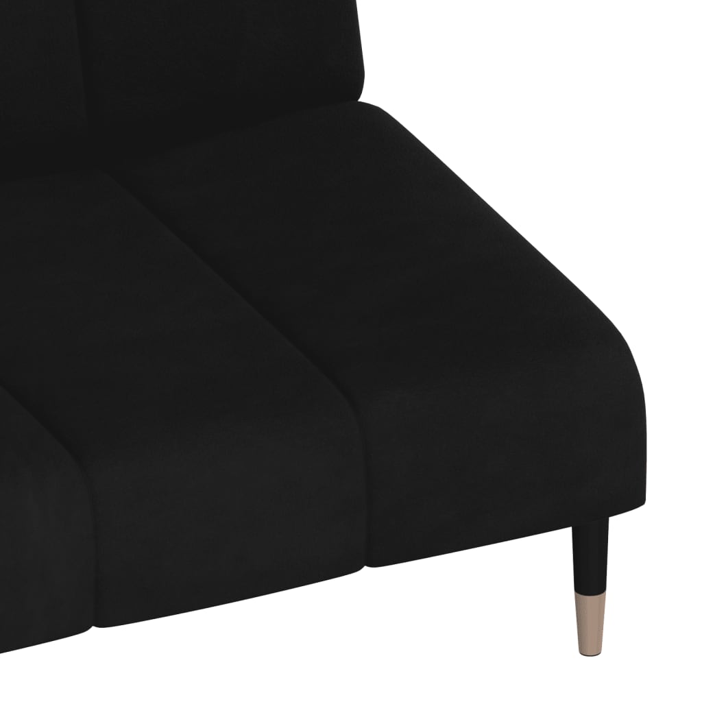 2-seater sofa bed in black velvet