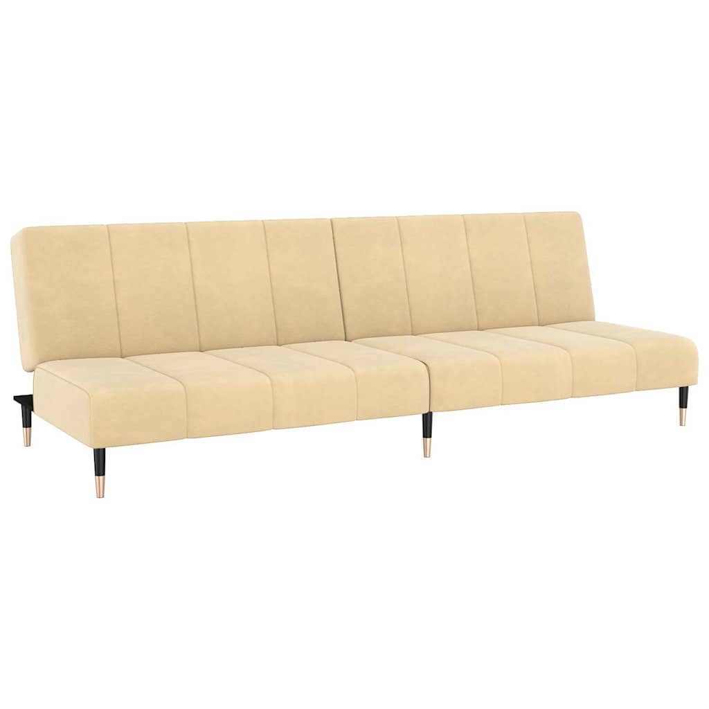 2-seater sofa bed cream velvet