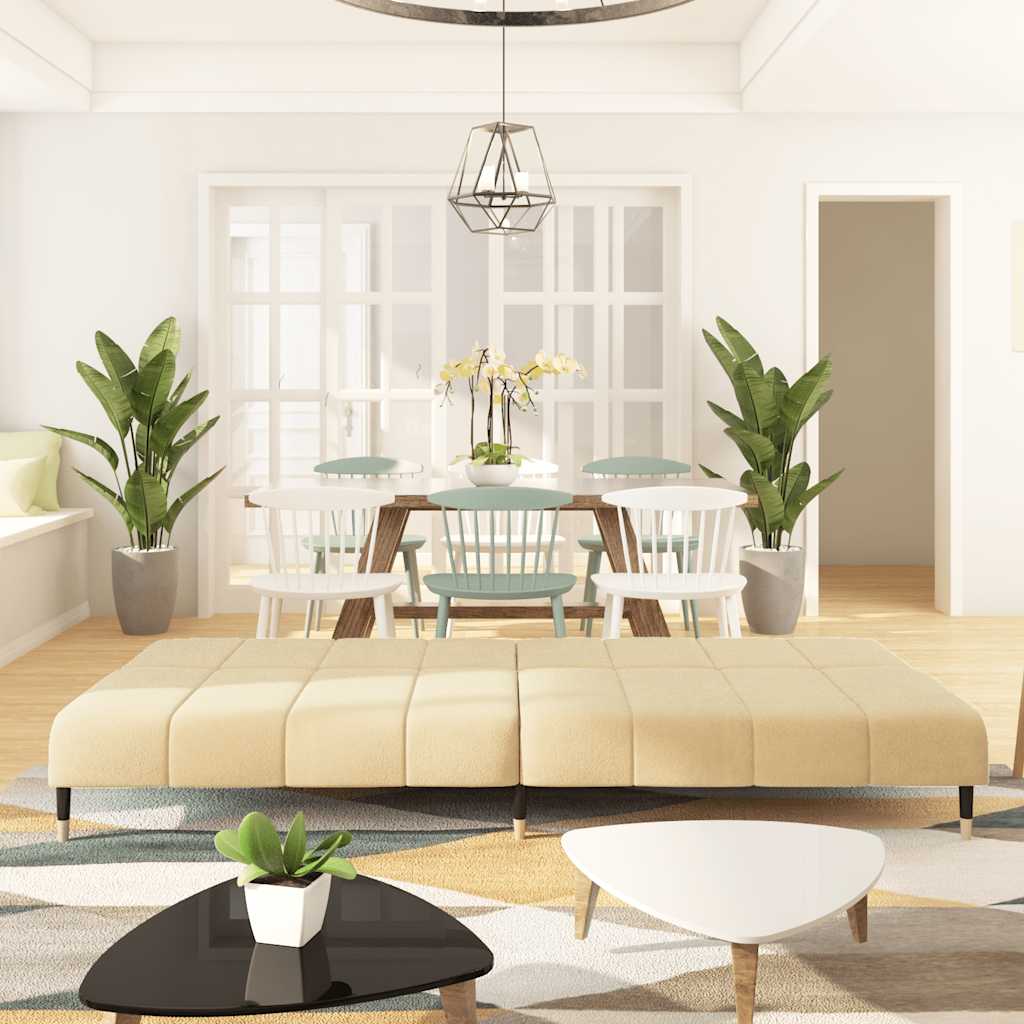 2-seater sofa bed cream velvet