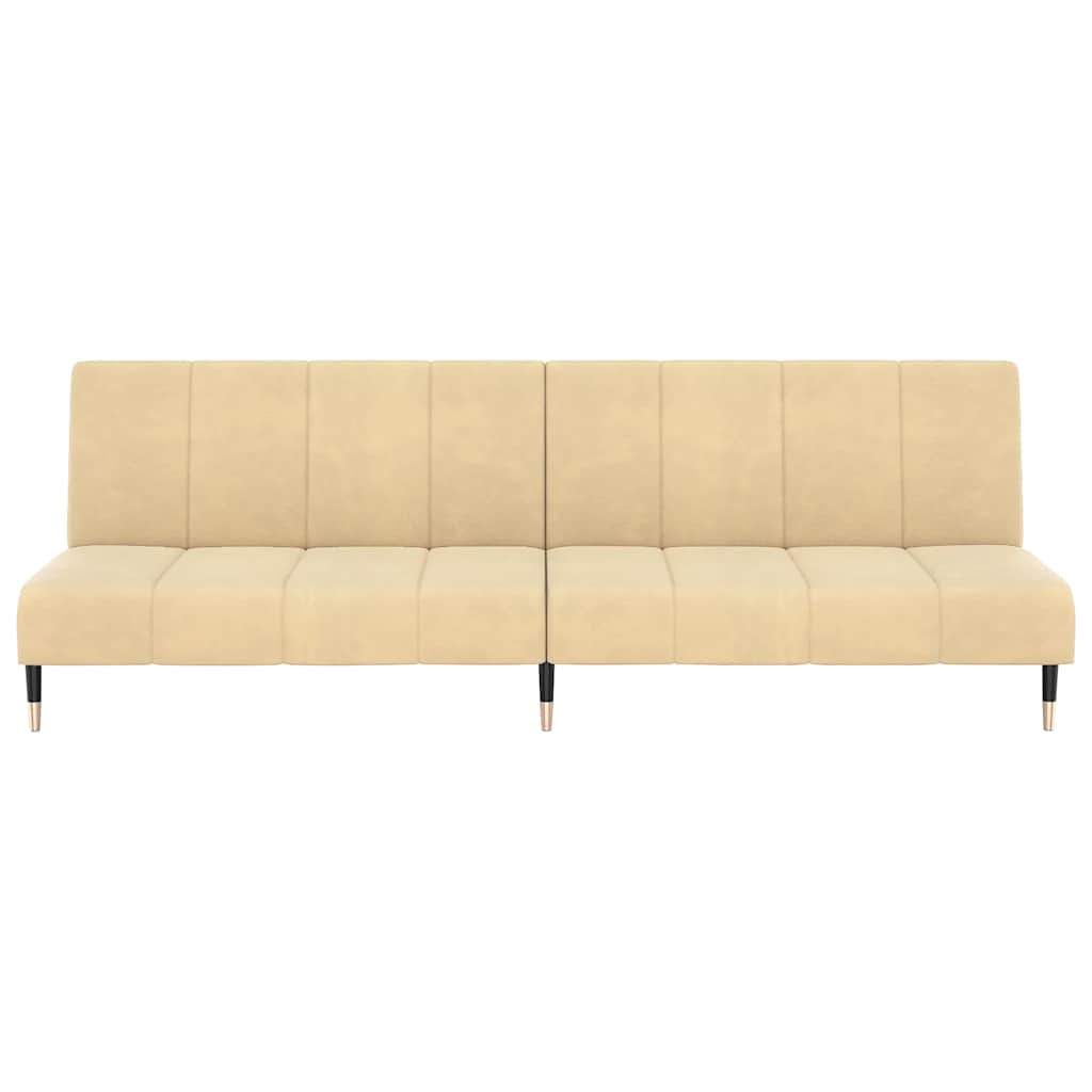 2-seater sofa bed cream velvet