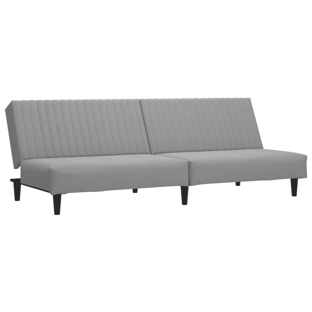 Sofa Bed 2-Seater Light Gray Velvet