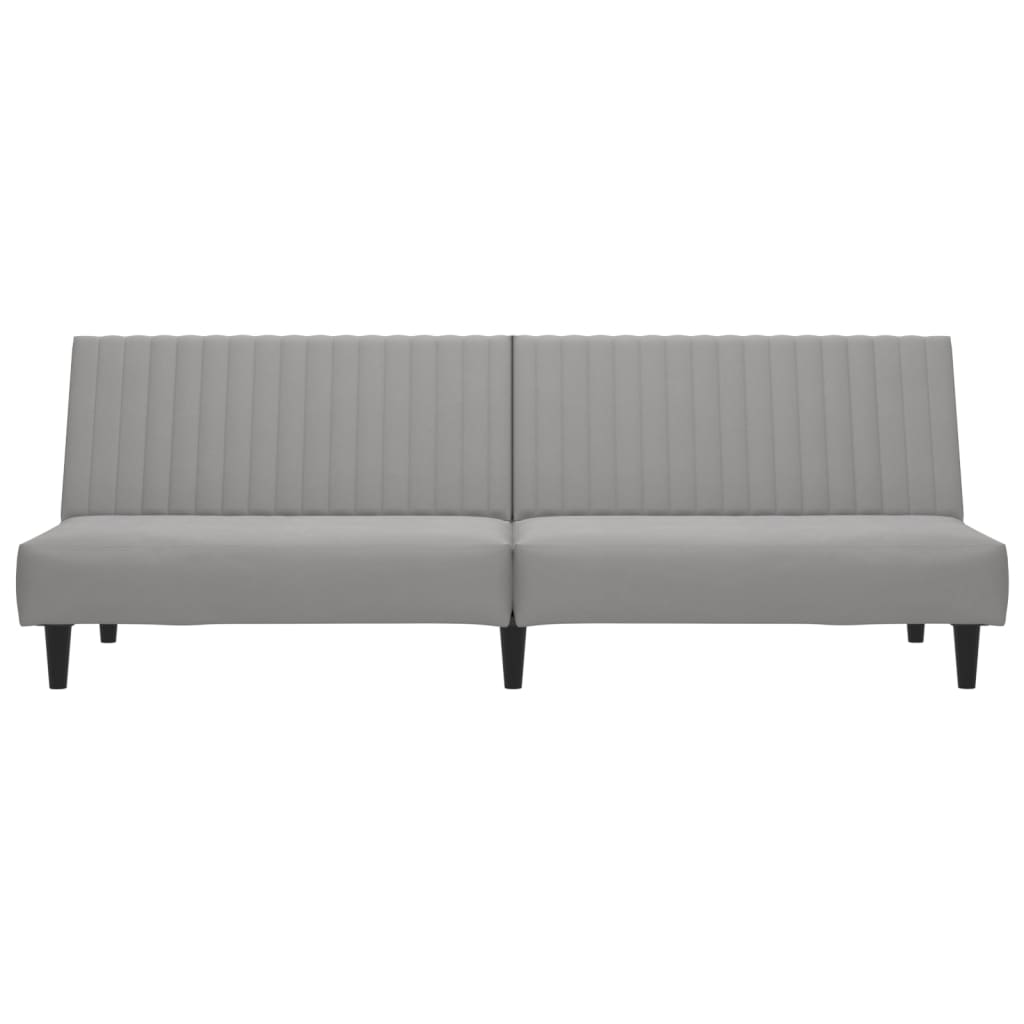 Sofa Bed 2-Seater Light Gray Velvet