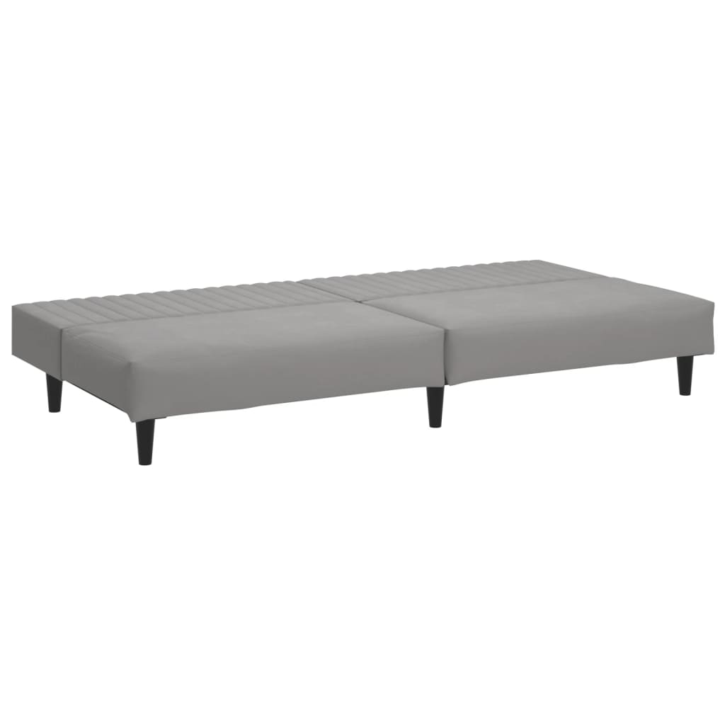 Sofa Bed 2-Seater Light Gray Velvet