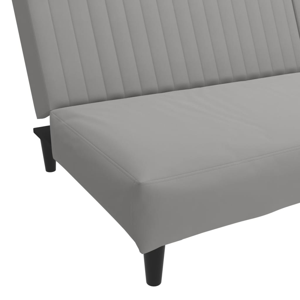 Sofa Bed 2-Seater Light Gray Velvet